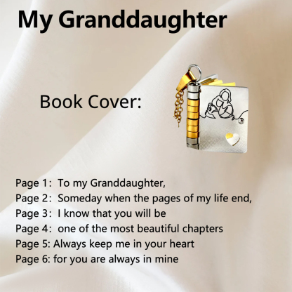 To My Granddaughter Book Necklace