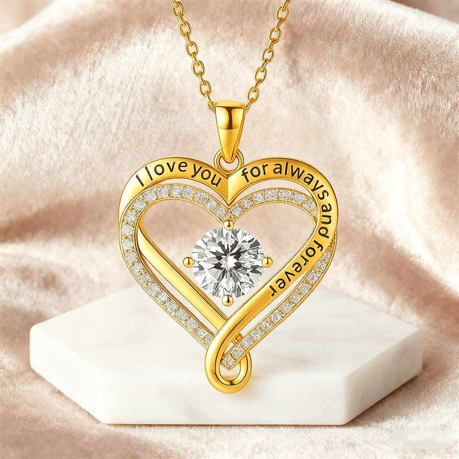 Collar de corazón grabado para esposa