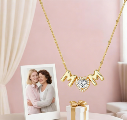 Custom Mother's Birthstone Letter Necklace