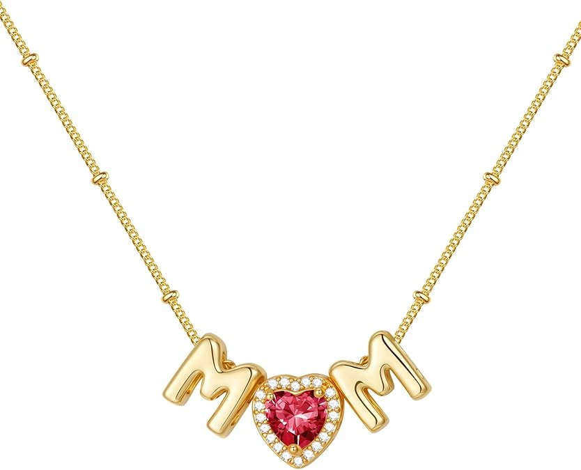 Custom Mother's Birthstone Letter Necklace