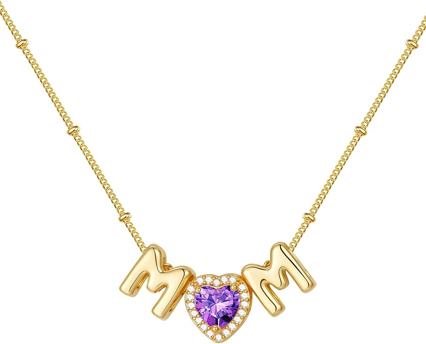 Custom Mother's Birthstone Letter Necklace