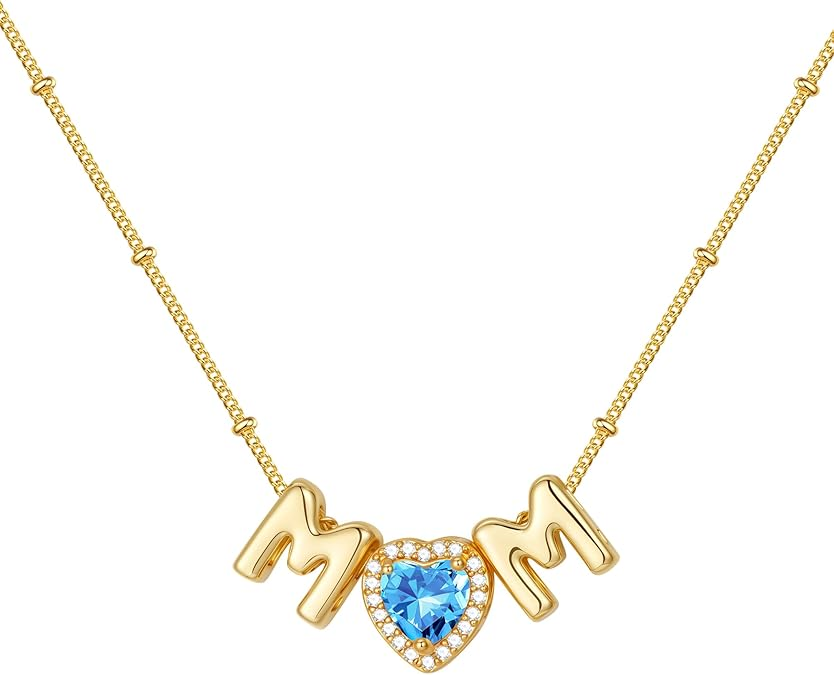 Custom Mother's Birthstone Letter Necklace