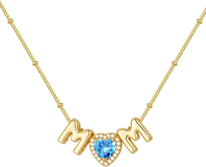 Custom Mother's Birthstone Letter Necklace