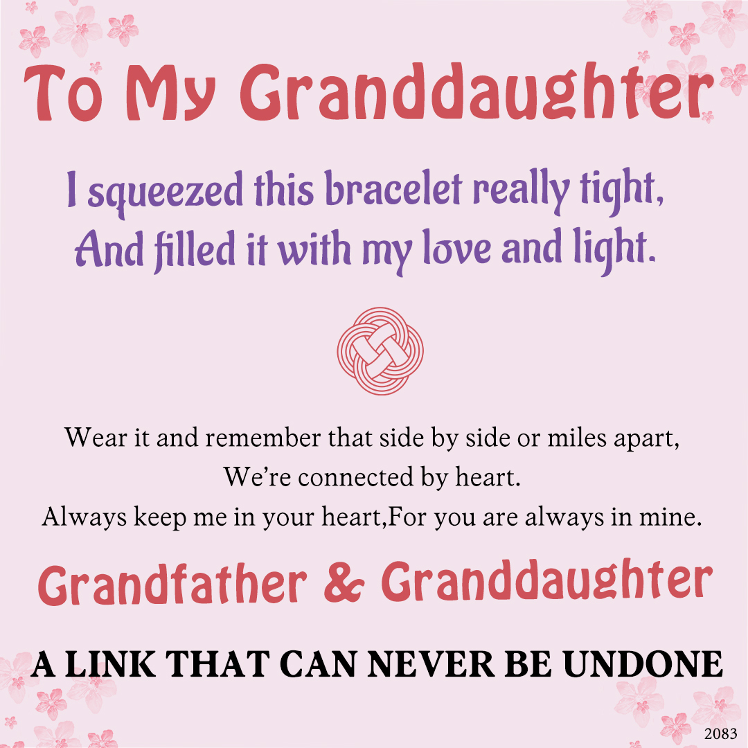 Grandfather & Granddaughter A LINK THAT CAN NEVER BE UNDONE Peach Blossom Knot Bracelet