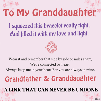 Grandfather & Granddaughter A LINK THAT CAN NEVER BE UNDONE Peach Blossom Knot Bracelet