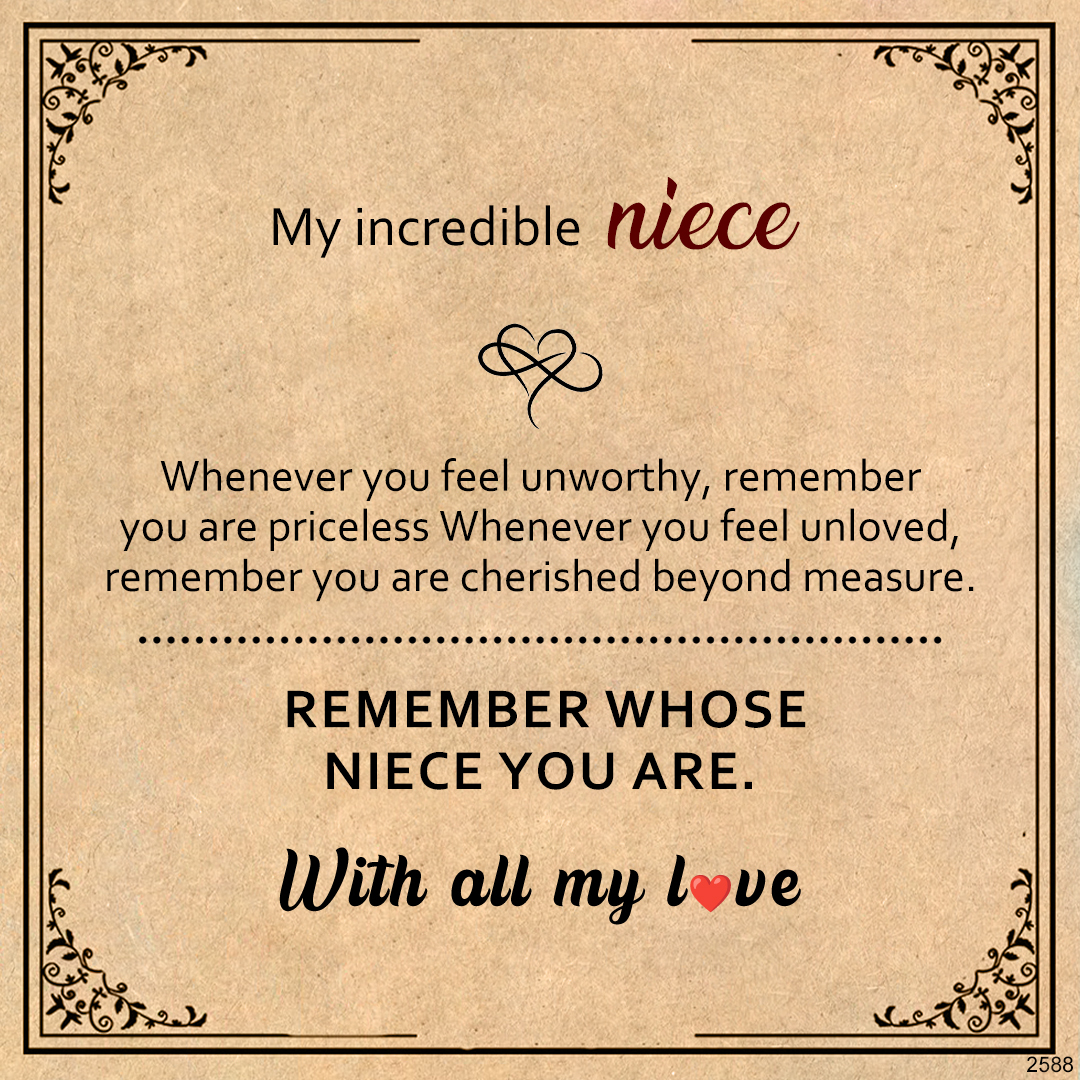 For niece - Remember whose niece you are Infinity Bracelet