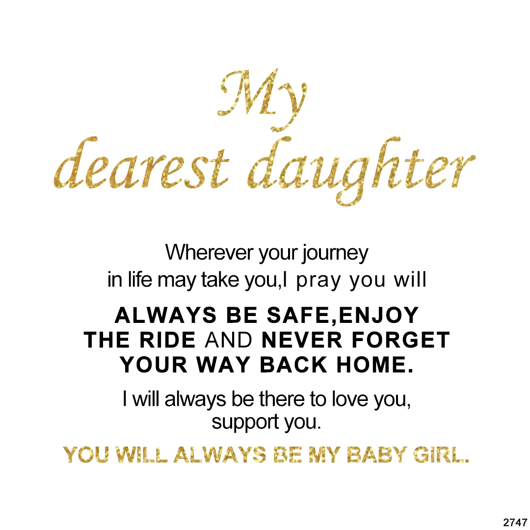 You Will Always Be My Baby Girl Double Heart Style Engraved Bracelet