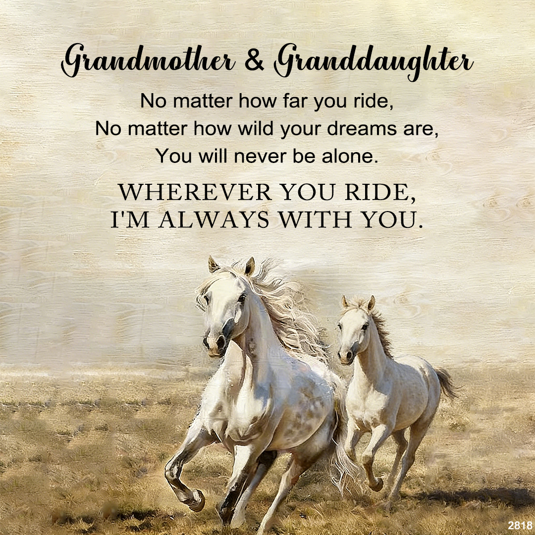 For Granddaughter - I'm Always With You Horses Heart Necklace