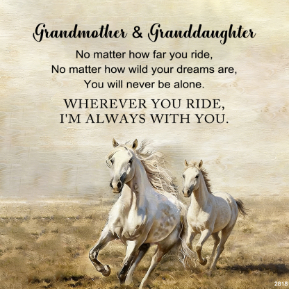 For Granddaughter - I'm Always With You Horses Heart Necklace