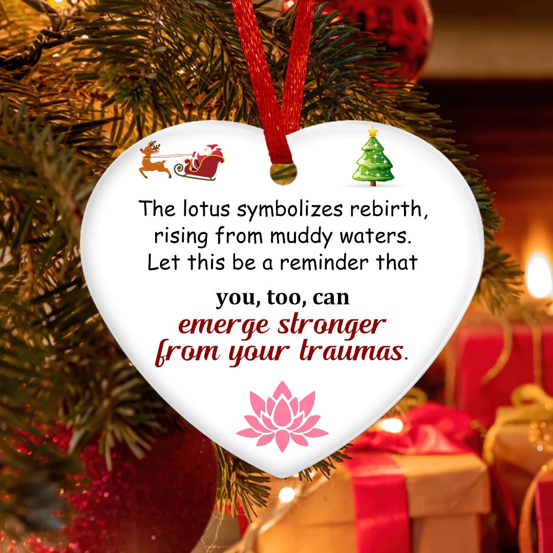 Emerge from Trauma Lotus Christmas Ornament