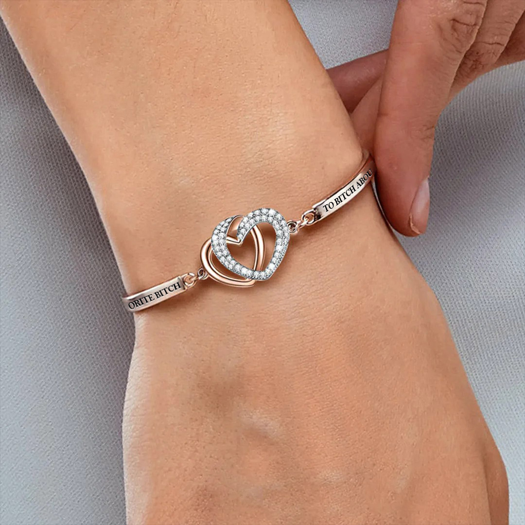 For Friend - You Are My Favorite Bitch Double Heart Bracelet