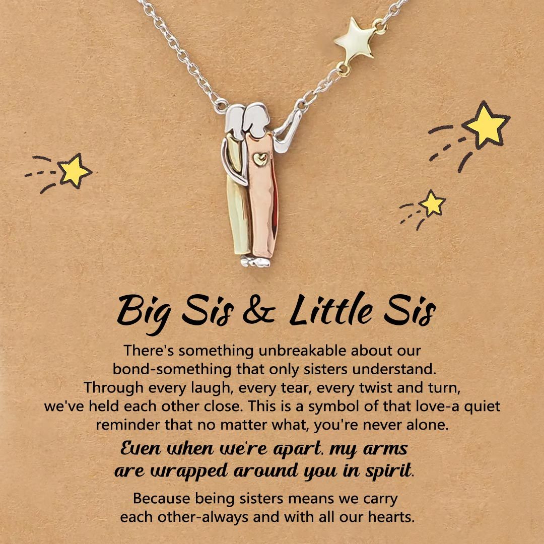 For Friend - Being sisters means we carry each other Star Pendant Necklace