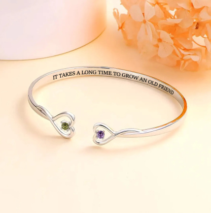 It Takes A Long Time To Grow An Old Friend Custom Birthstones Bracelet