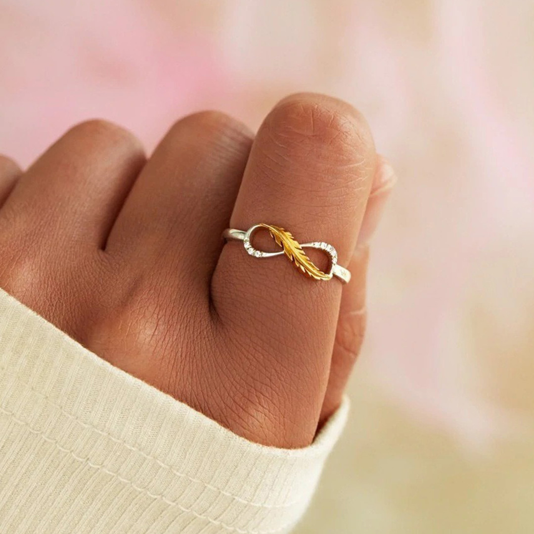 Memorial Open Feather Ring