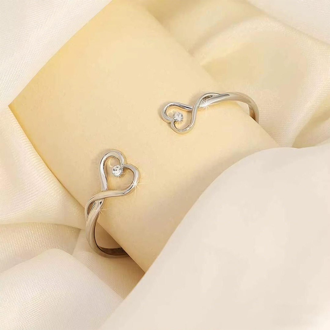 You Will Always Be My Baby Girl Double Heart Style Engraved Bracelet