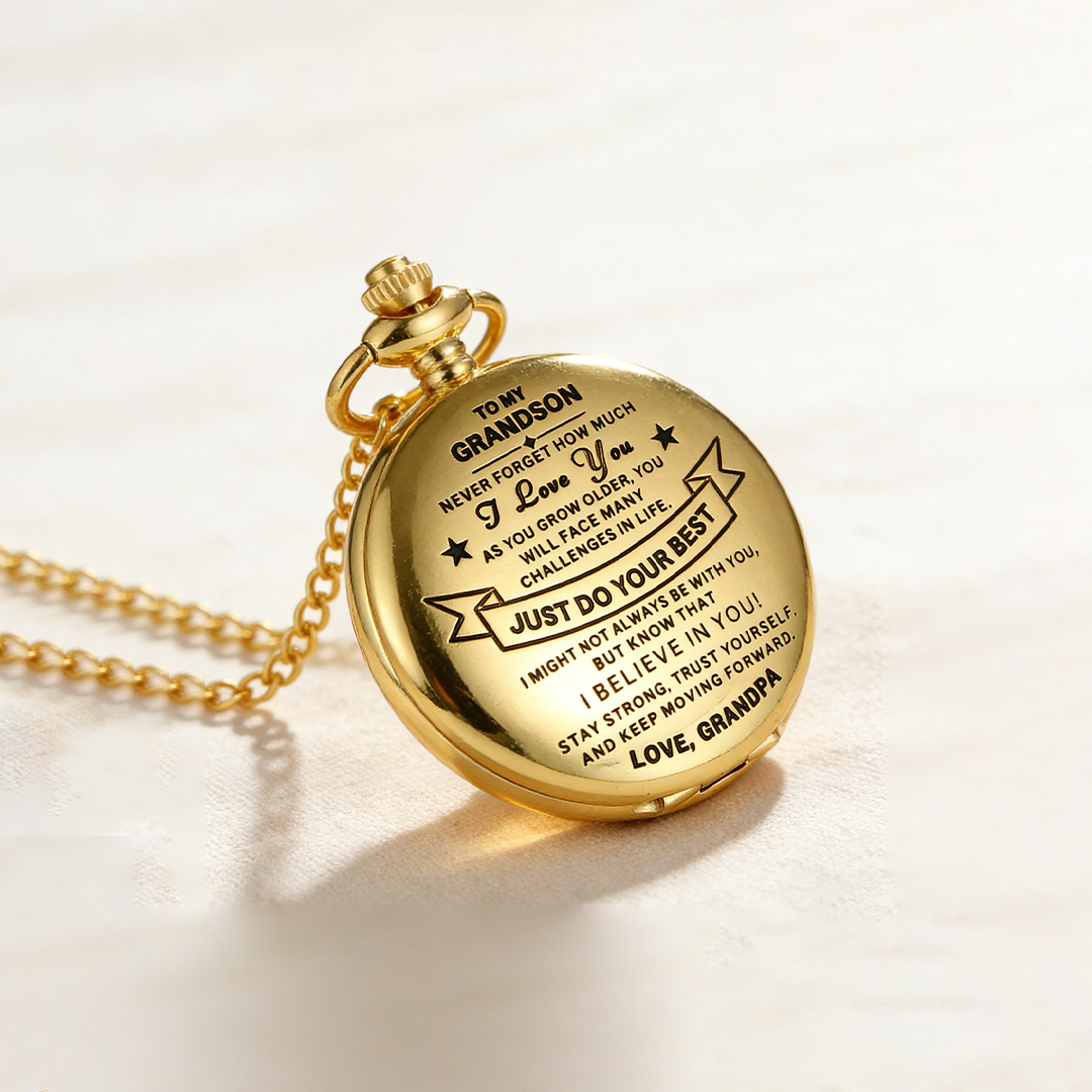 Best Gift For Son - Just Do Your Best Luxury Vintage Pocket Watch