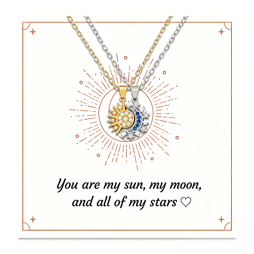 Moon and Sun Magnetic Necklace Set