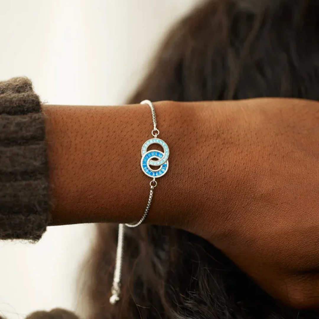 Mother & Daughter Customized Birthstones Circle Bracelet