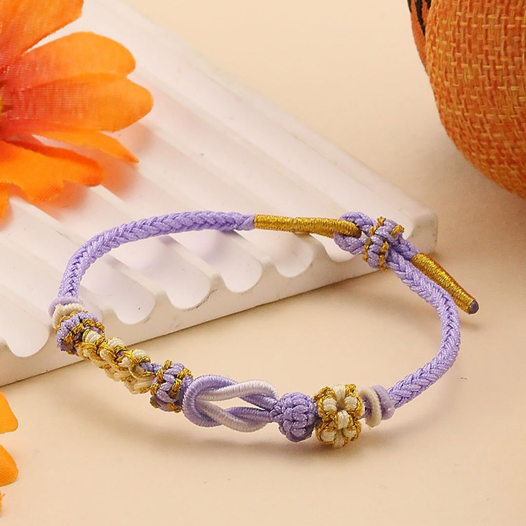 For Granddaughter - Grandmother And Granddaughter A link That Can Never Be Undone Peach Peach Blossom Knot Bracelet
