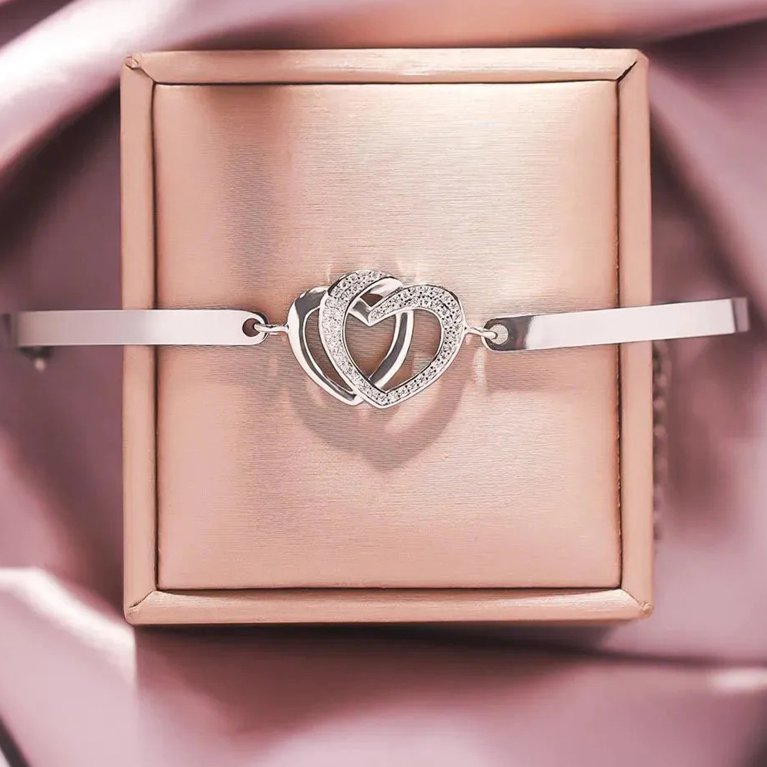 For Daughter - you'll always have my heart. Double Heart Bracelet