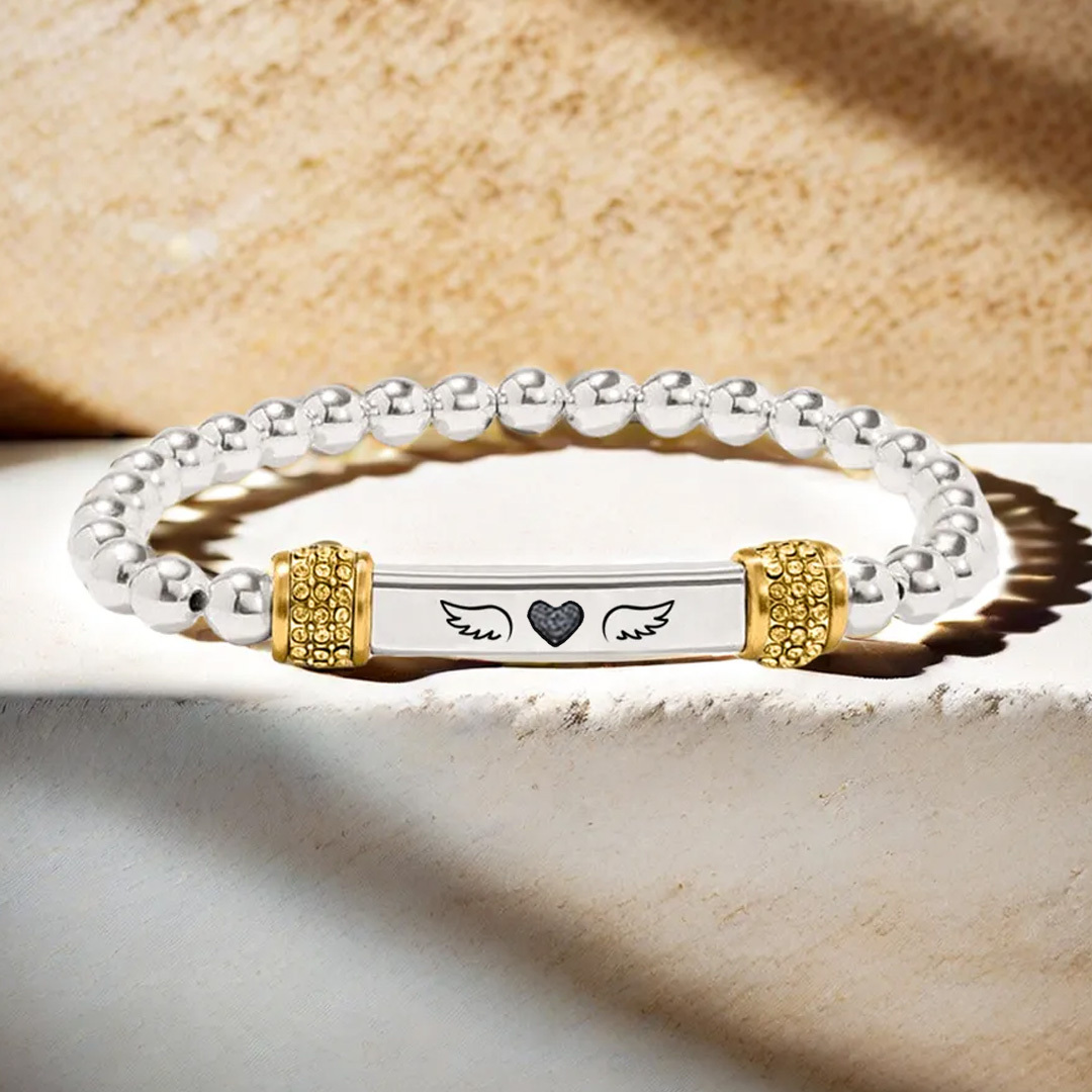 For Memorial -  I'm a Wife to a Husband Wing Bead Bracelet