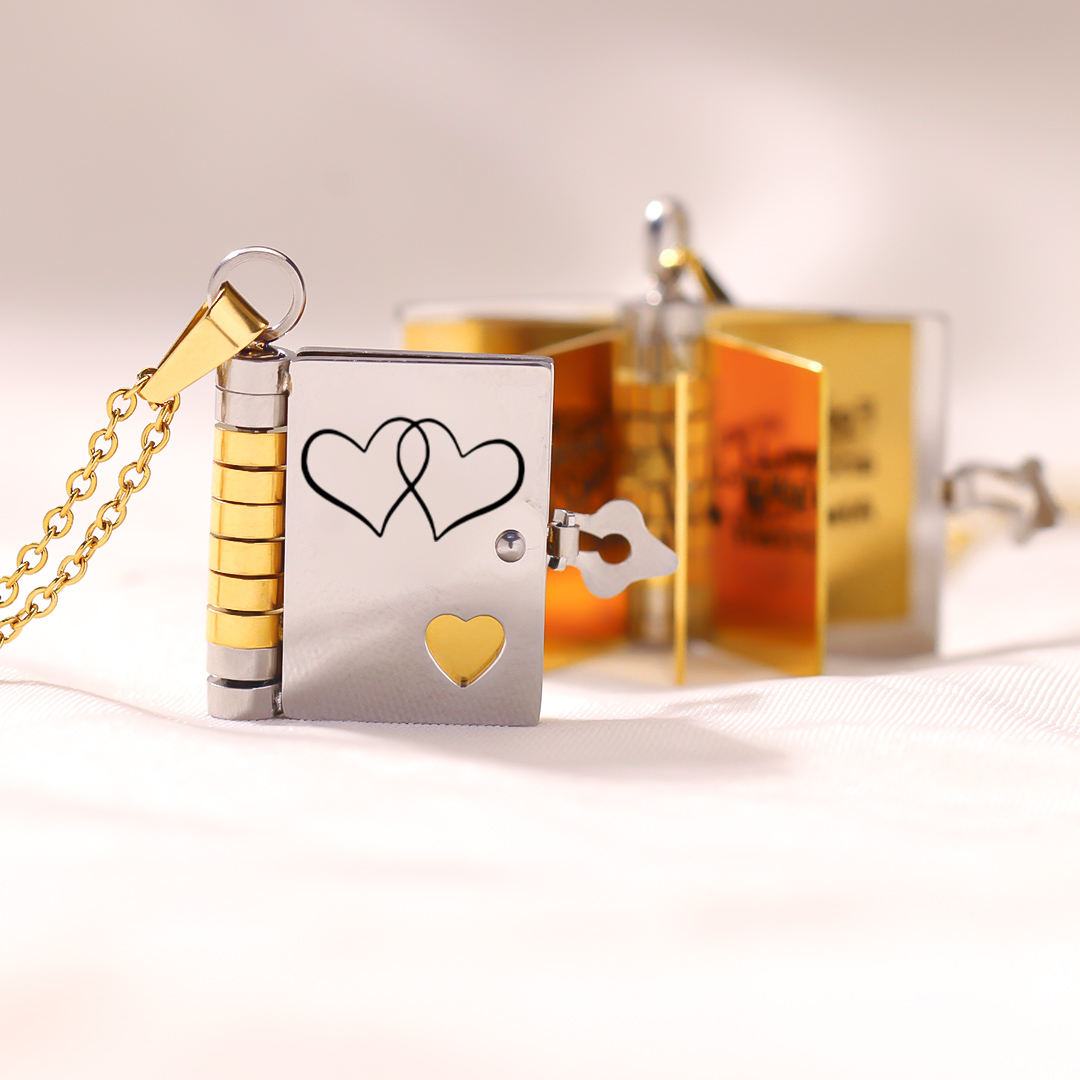 To My Bestie Book Necklace