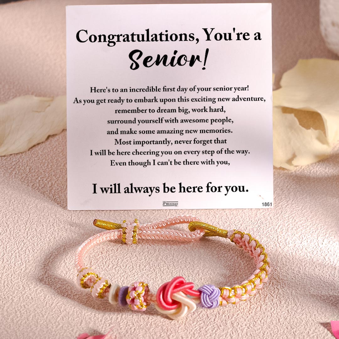 Congratulations You Are a  Senior Peach Blossom Knot Bracelet