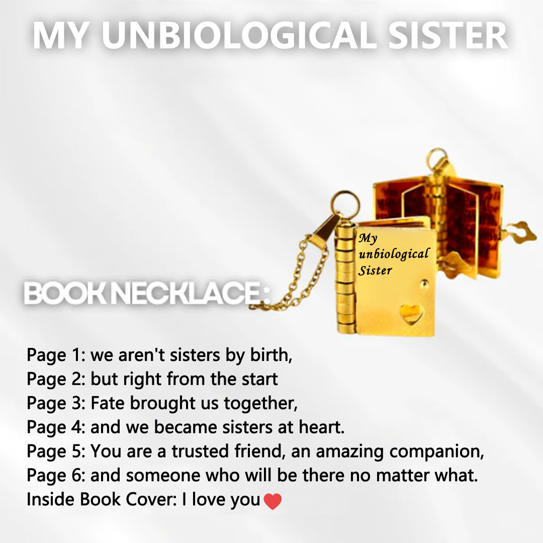 For Friends - Sisters At Heart Book Necklace