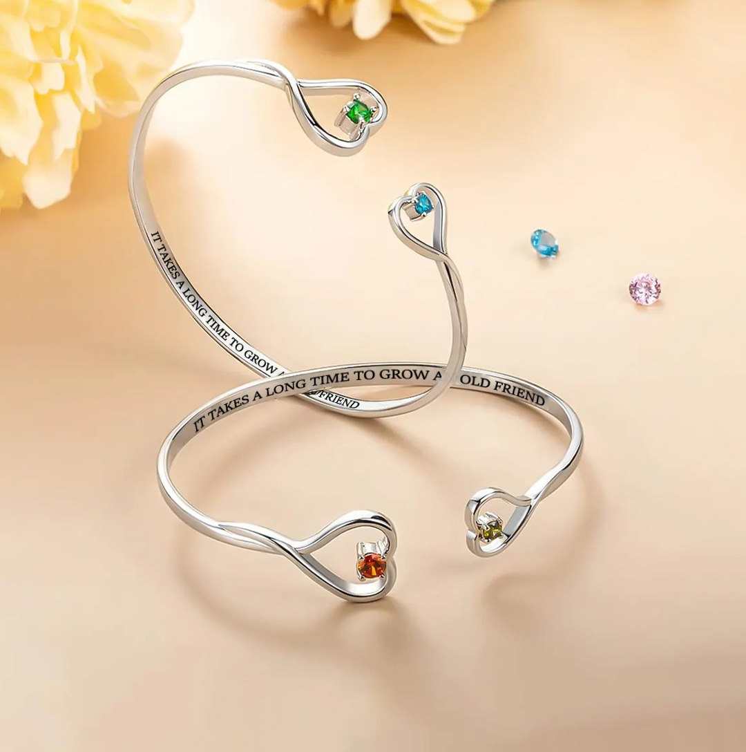 It Takes A Long Time To Grow An Old Friend Custom Birthstones Bracelet