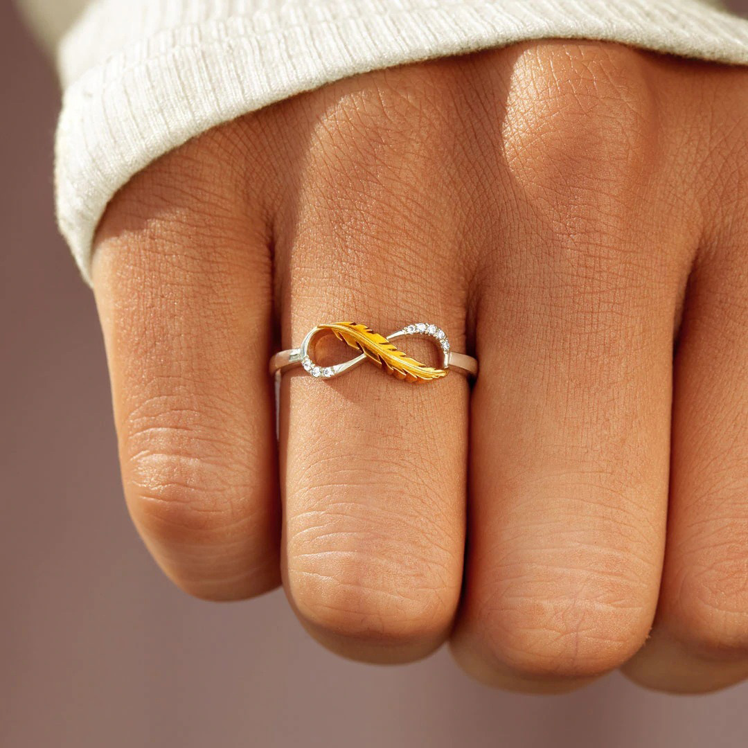 Memorial Open Feather Ring