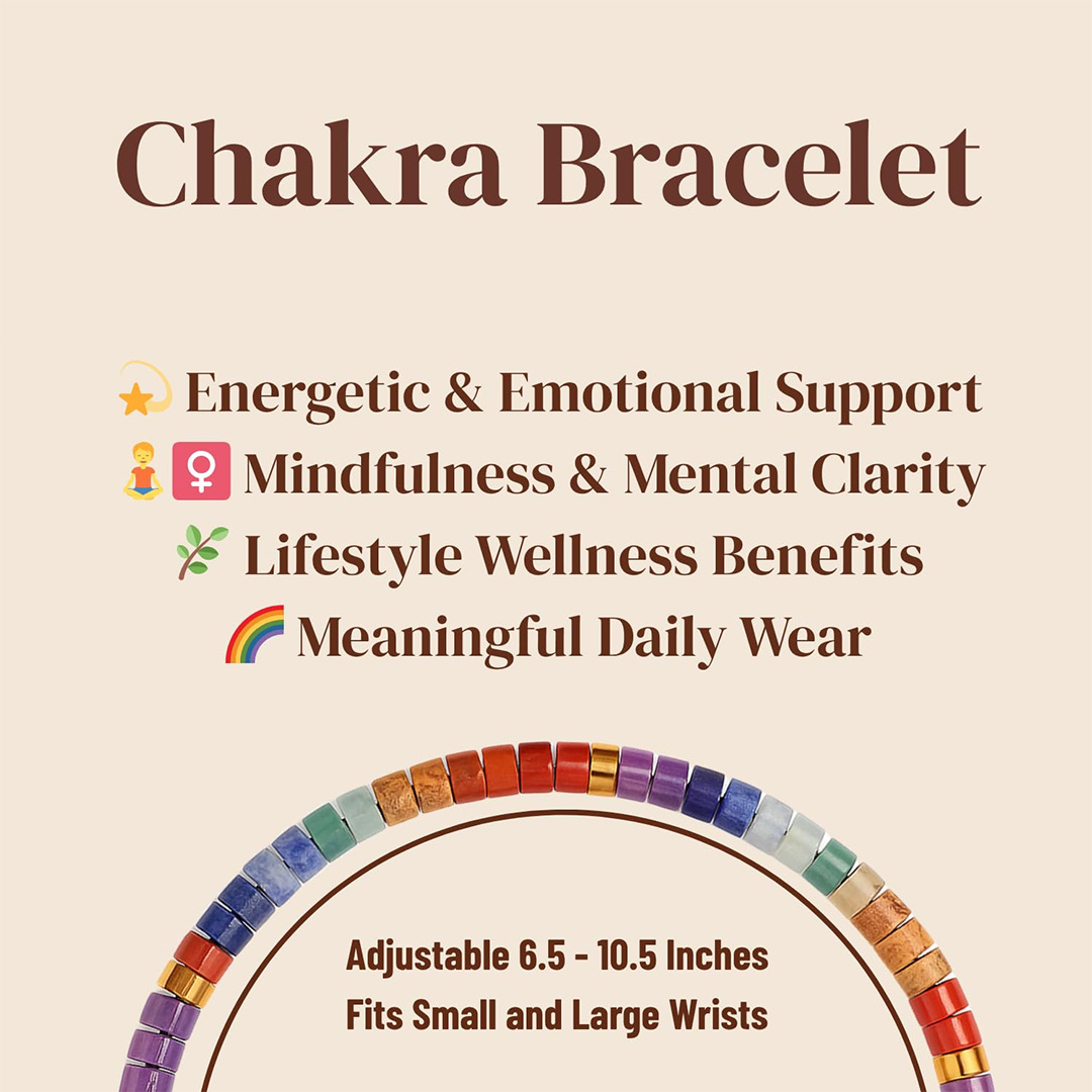 Seven Chakra Natural Healing Crystal Bracelet
