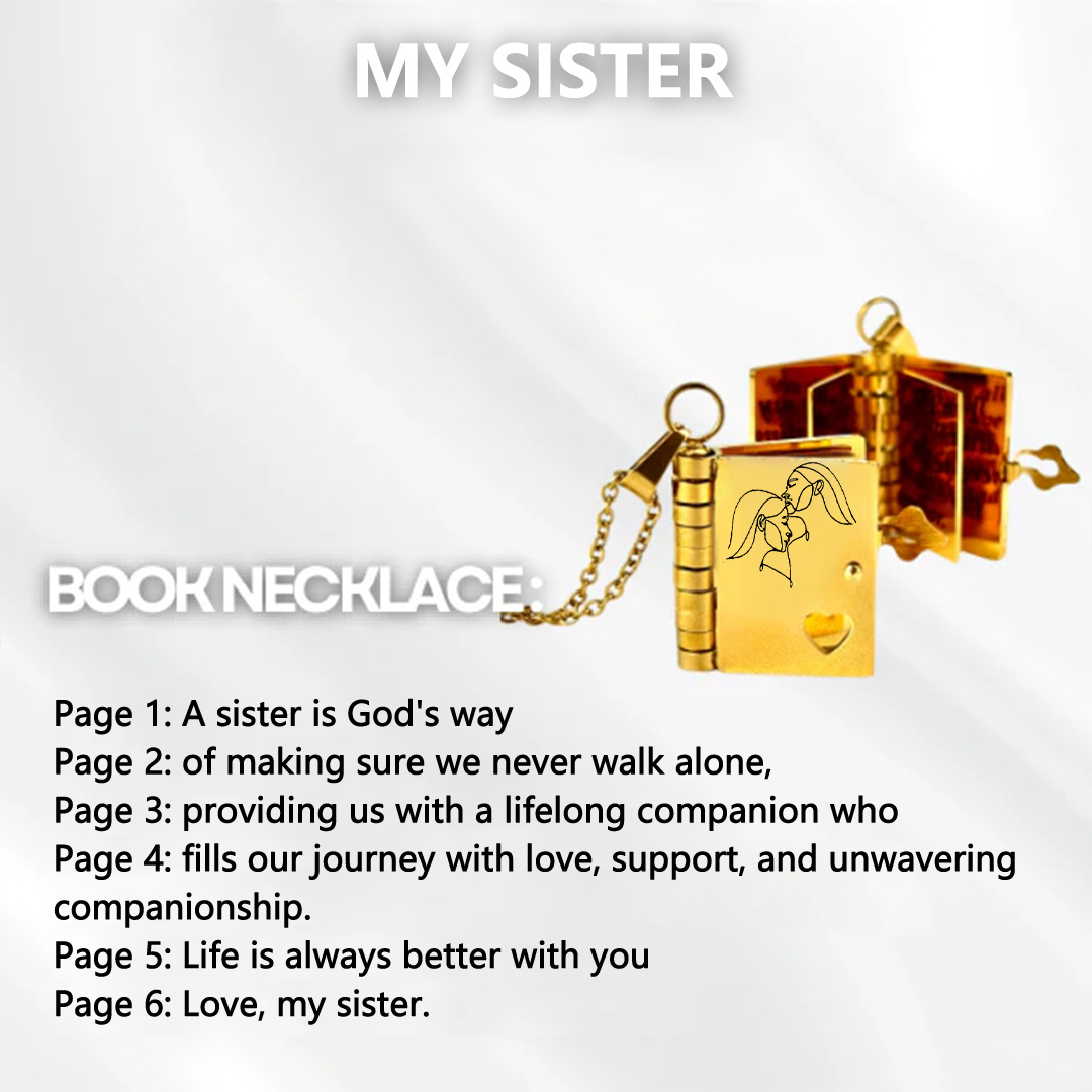 For Sisters- A sister is God's way Book Necklace