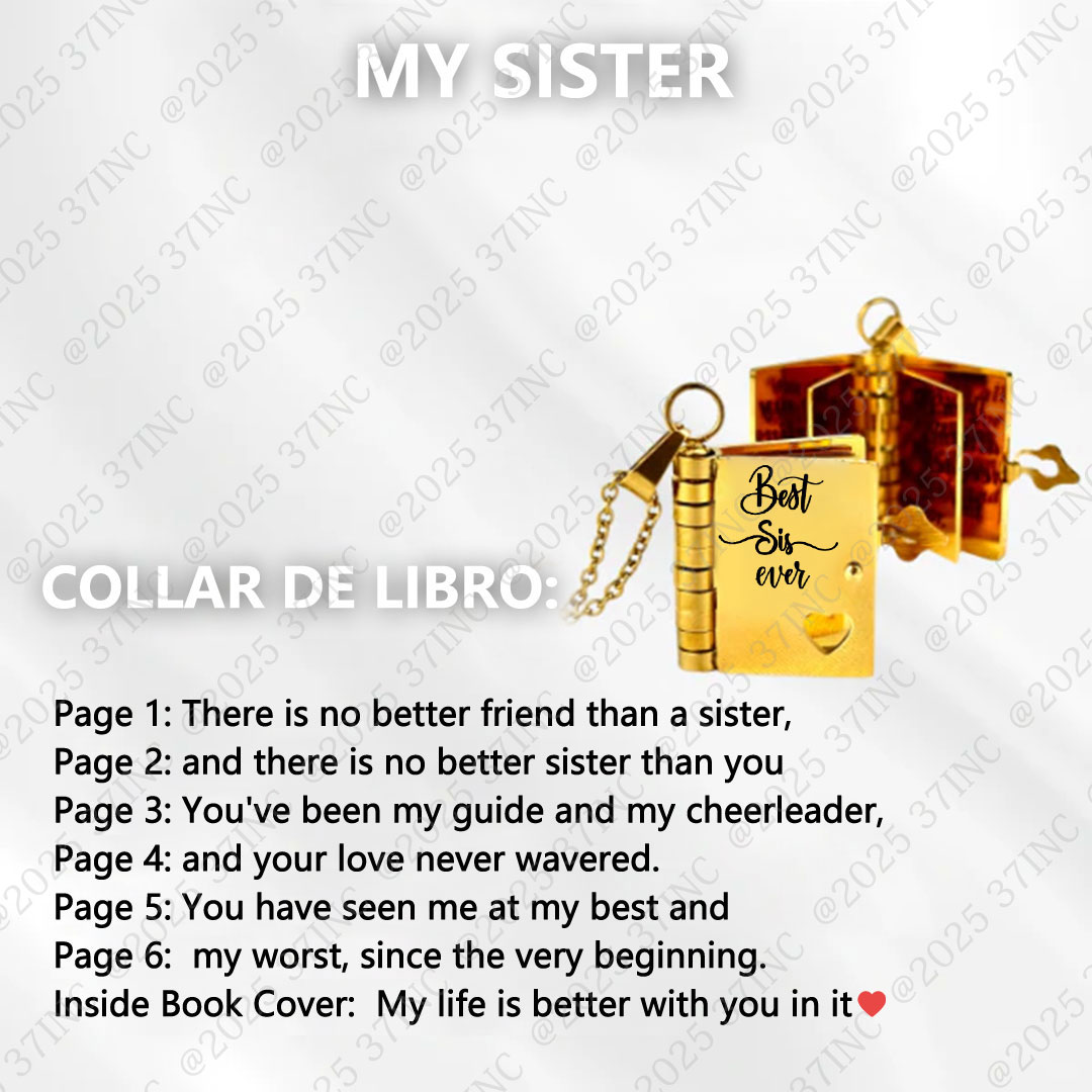 For Sisters- My life is better with you in it Book Necklace