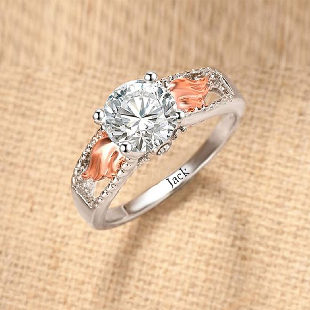For Memorial - I am not a Widow Diamond Wings Name Custom Ring