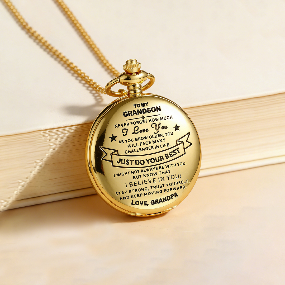Best Gift For Son - Just Do Your Best Luxury Vintage Pocket Watch