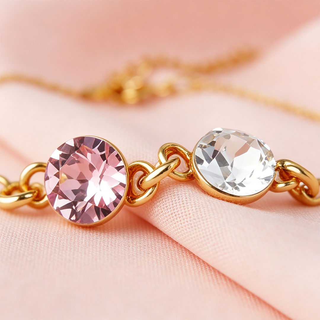 Mother And Daughter Forever Linked Together Custom Birthstones Bracelet