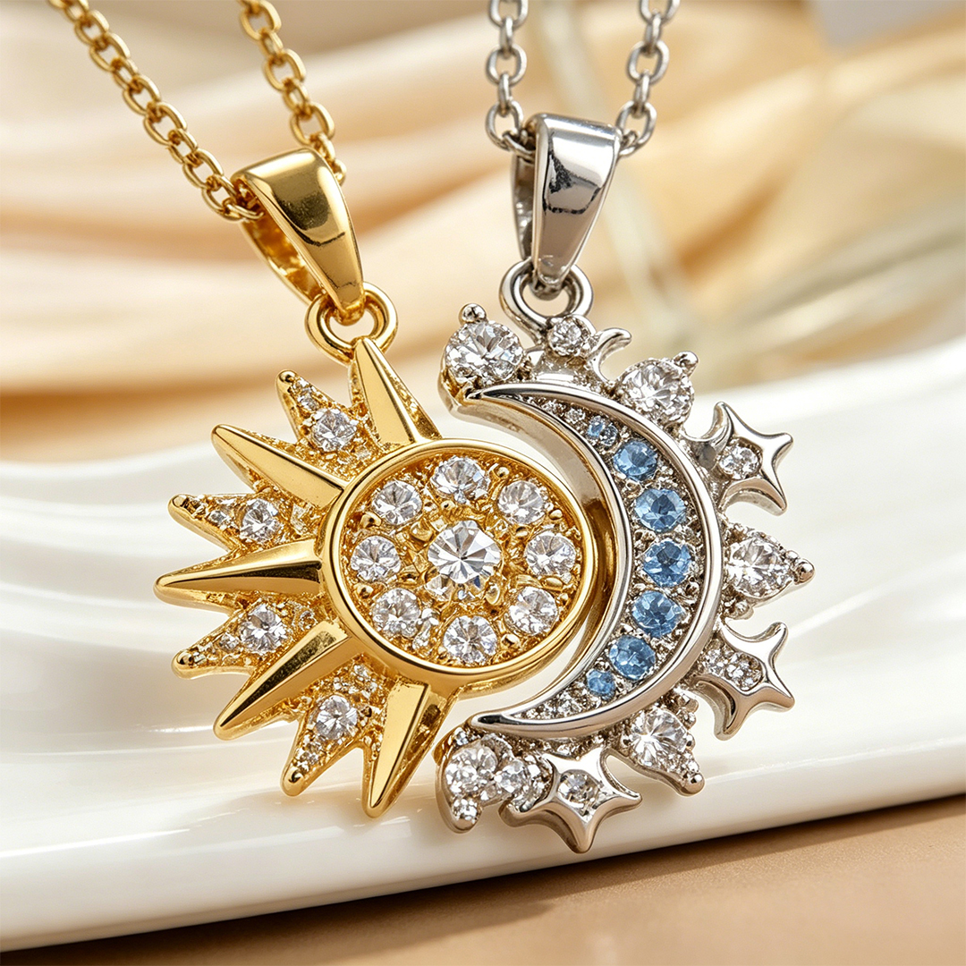 Moon and Sun Magnetic Necklace Set