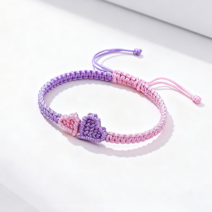 Grandma and Granddaughter-Heart braided bracelet