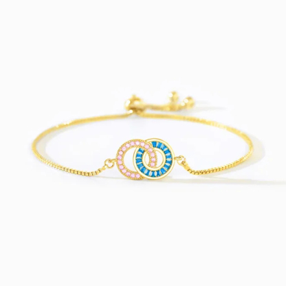Mother & Daughter Customized Birthstones Circle Bracelet