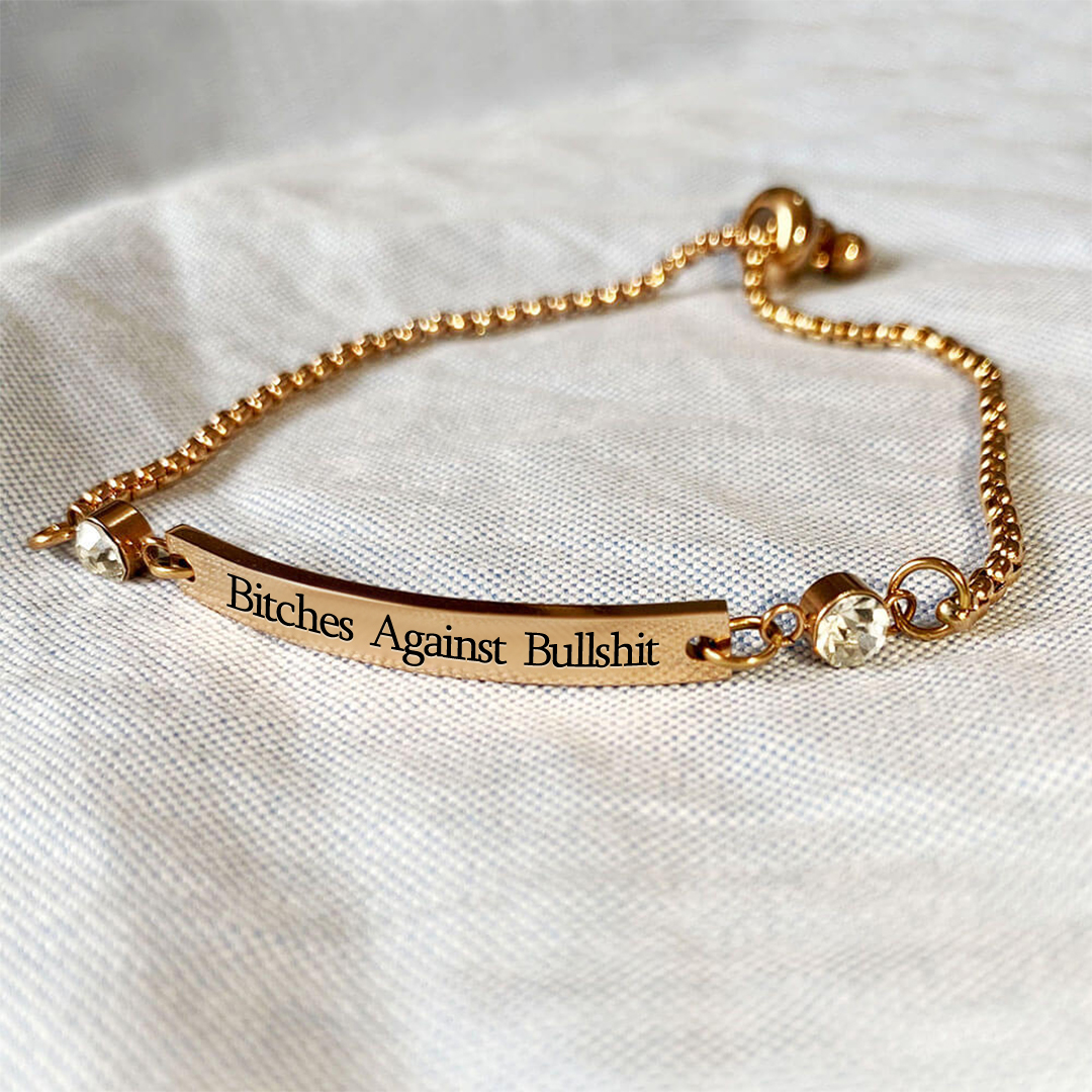 For Friend - Bitches Against Bullshit Customized Birthstones Bracelet