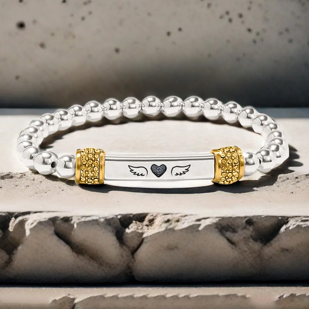 For Memorial -  I'm a Wife to a Husband Wing Bead Bracelet