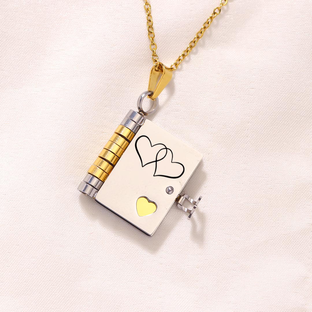 To My Bestie Book Necklace