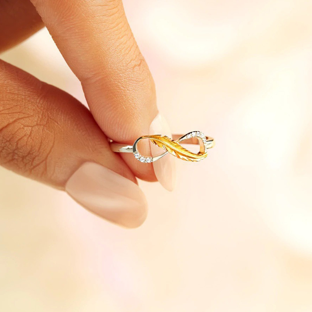 Memorial Open Feather Ring