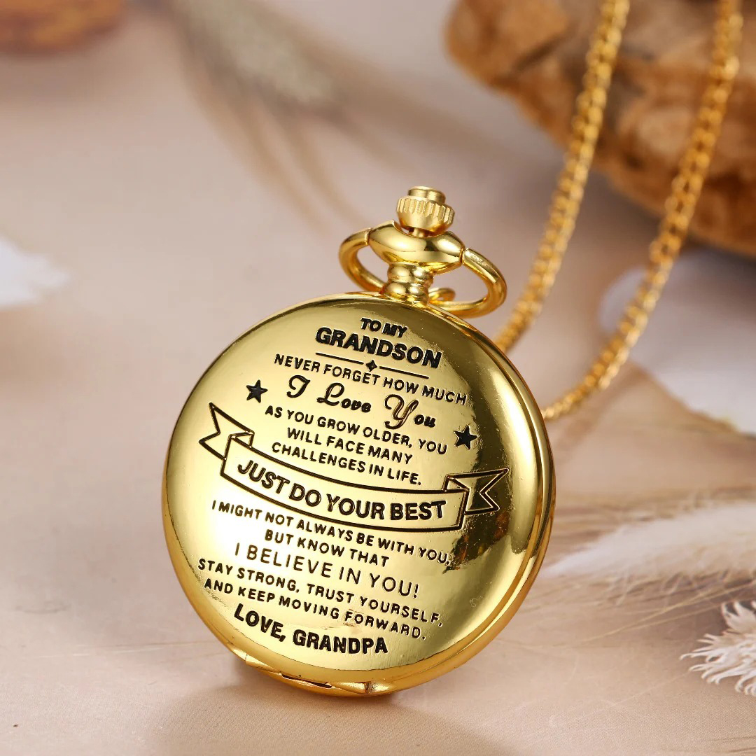 Best Gift For Son - Just Do Your Best Luxury Vintage Pocket Watch