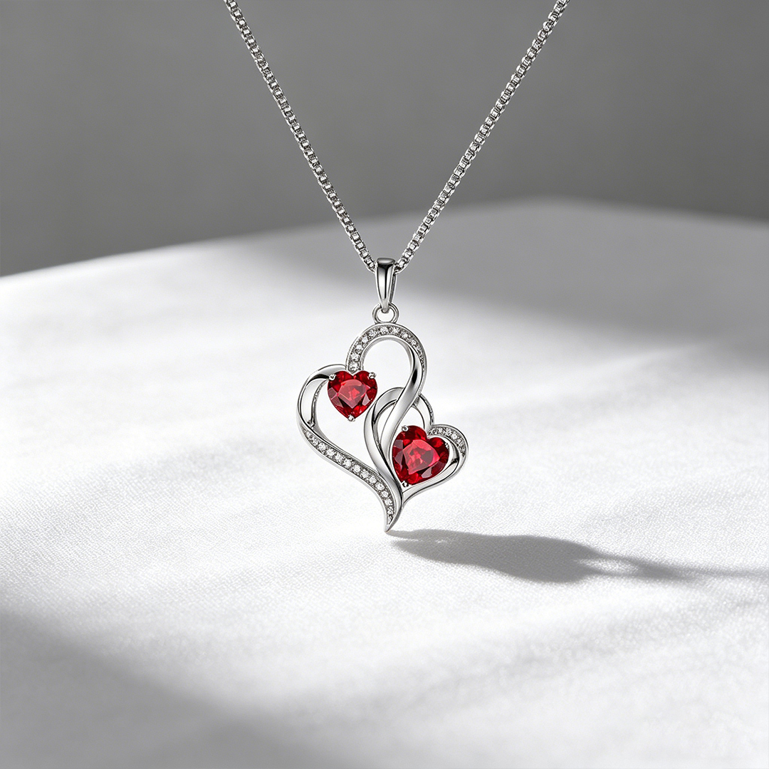 Custom Mother And Daughter Are Connected Heart To Heart Necklace