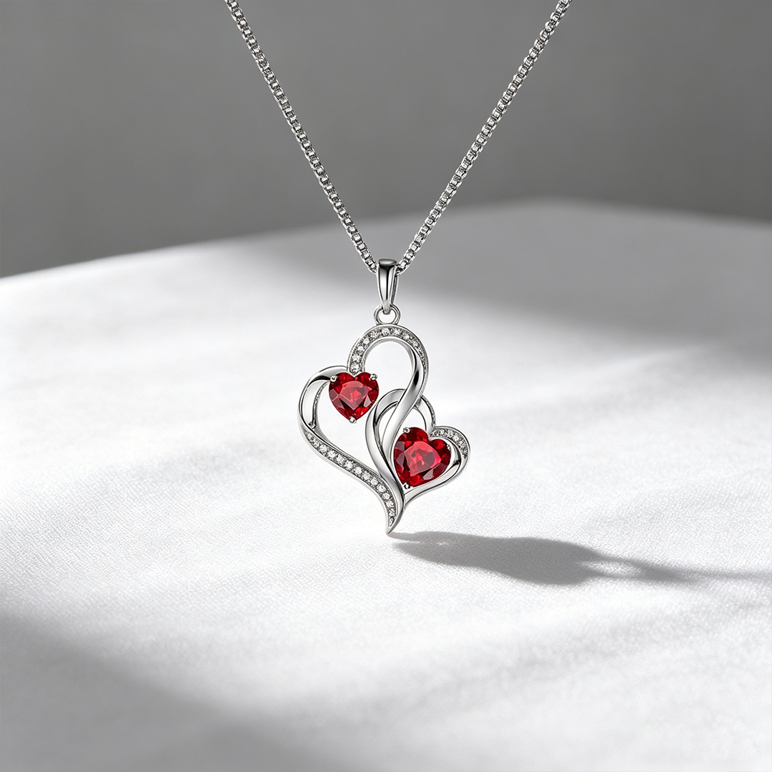 Custom Mother And Daughter Are Connected Heart To Heart Necklace