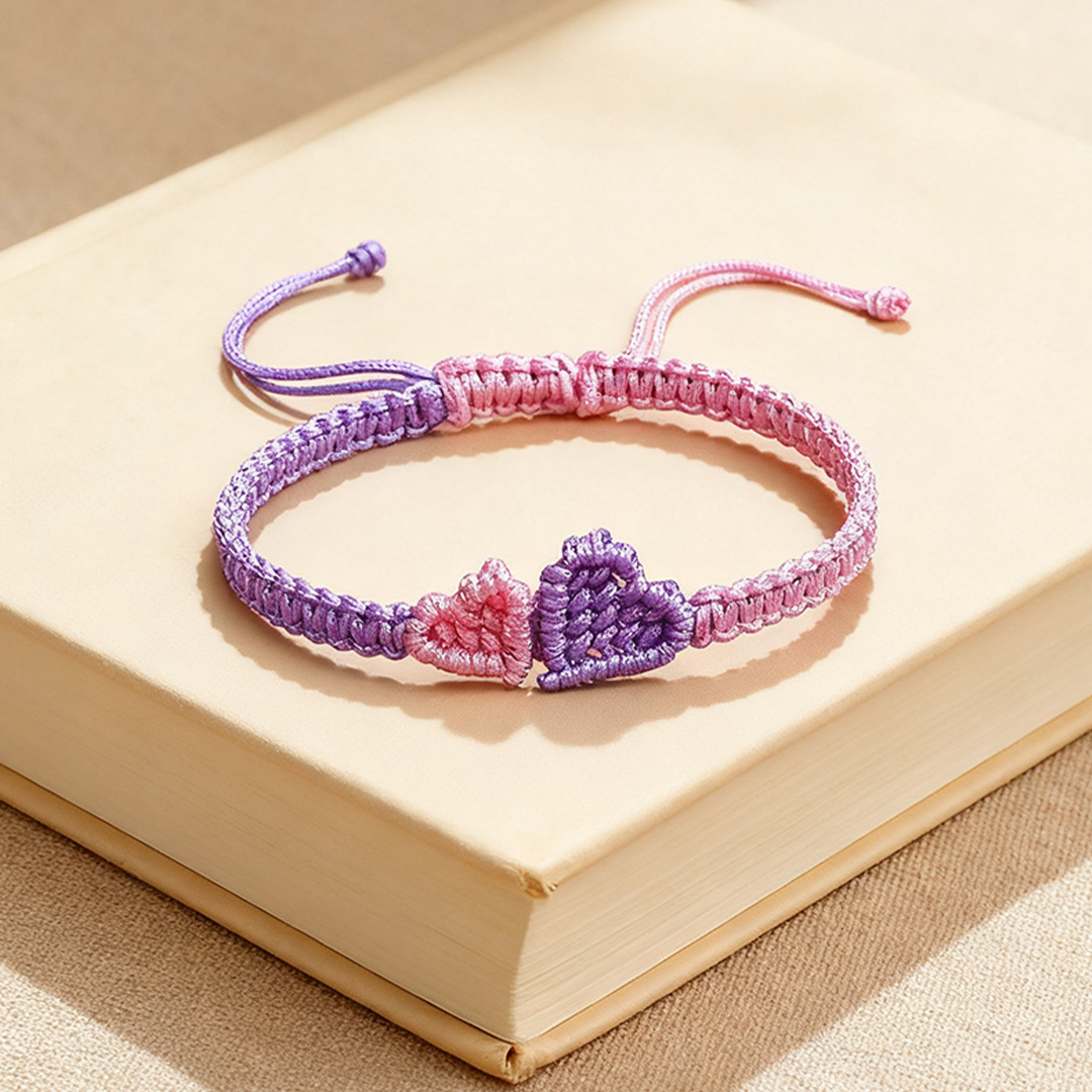 Grandma and Granddaughter-Heart braided bracelet