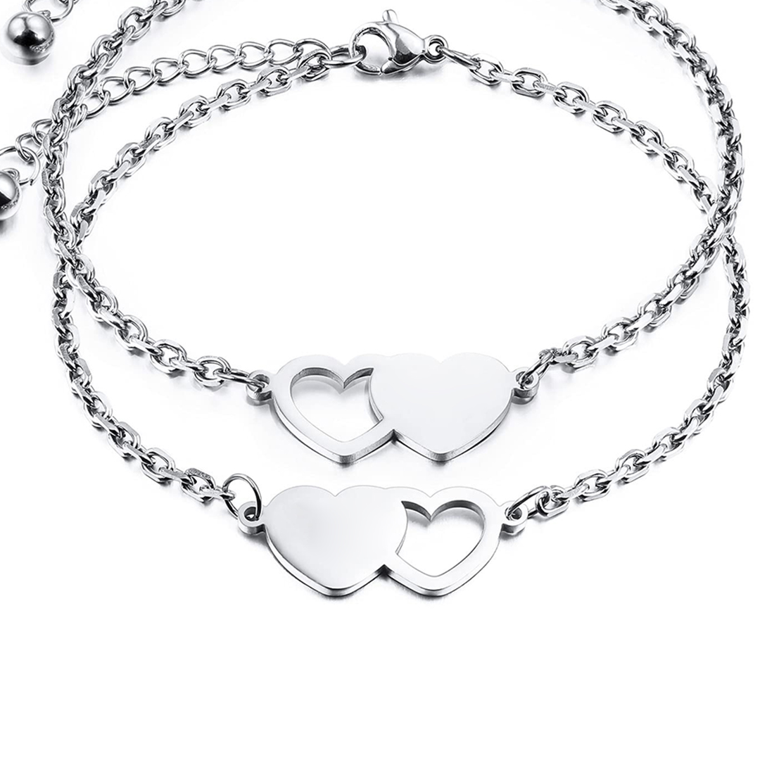 For Friend - Badass Girl Gang Heart Bracelet Set