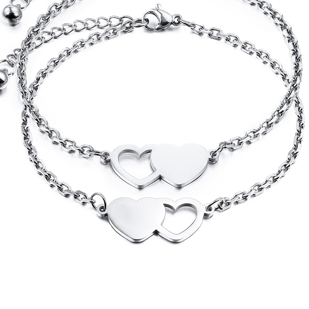 For Friend - Badass Girl Gang Heart Bracelet Set