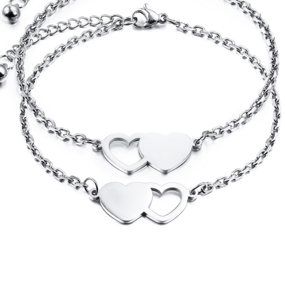 For Friend - Badass Girl Gang Heart Bracelet Set